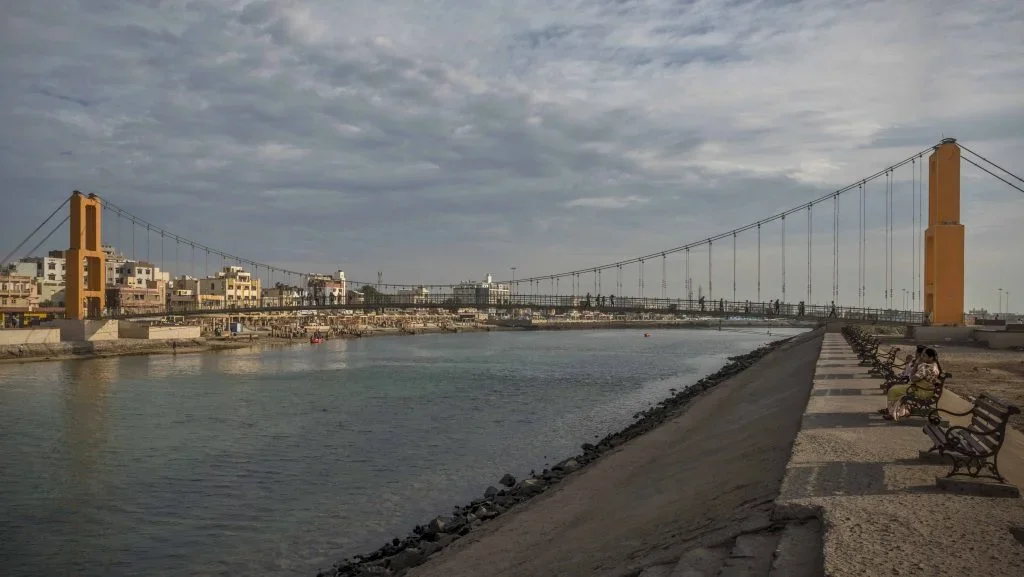 Wire Rope Suspension Bridge Sudama Setu at Dwarka, Gujarat