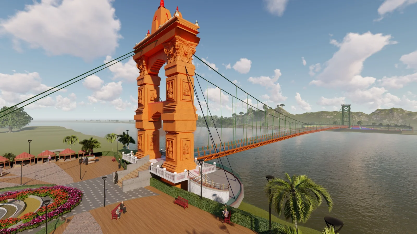 Construction of High Level Suspension Bridge Across Narmada River Near J.P. Chowk at Omkareshwar Khandwa in EPC Mode.